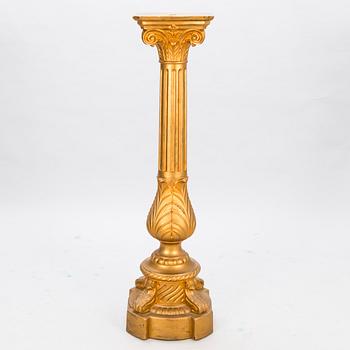 A late 19th Century bronzed ceramic pedestal manufactured by Andstens, Helsinki.