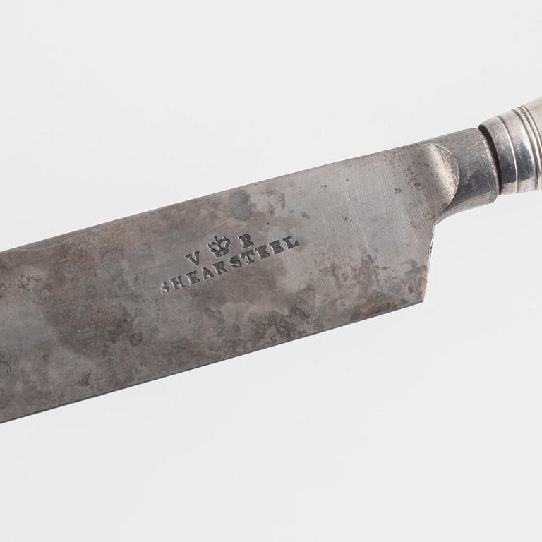 A three-piece silver travel cutlery, mark of Pehr Abraham Taxberg, Sundsvall 1843.