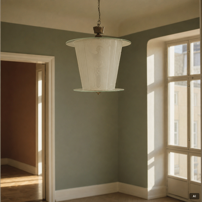 Harald Notini, a ceiling lamp model 10918, Arvid Böhlmarks Lampfabrik, Stockholm, 1930s.