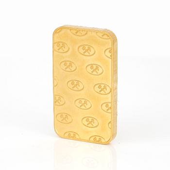 GULDTACKA, 23 k, vikt 100 g, Johnson Matthey London.