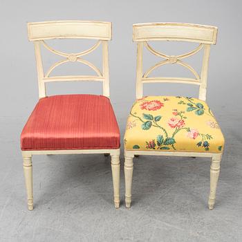 STOLAR 4 st, sengustavianska, s.k. Bellmanstolar, 1800-talets början.