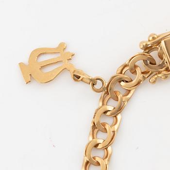 Bracelet, 18K gold, with charms.