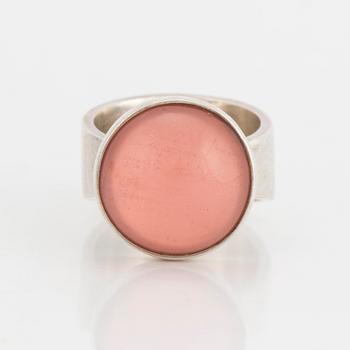 NIELS ERIK FROM, a sterling silver and rose quartz ring, Denmark.