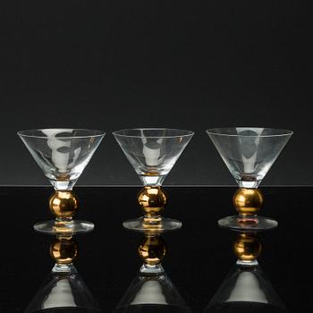 6 "Nobel" martini glasses by Gunnar Cyrén for Orrefors.