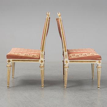 A PAIR OF LATE GUSTAVIAN ARMCHAIRS BY JOHAN LINDGREN (1770-1800) Stockholm.