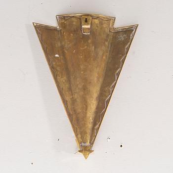 A pair of Lars Holmström brass wall scones mid 1900s.