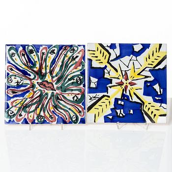 Salvador Dalí, after. Twelve earthenware tiles, late 20th Century.