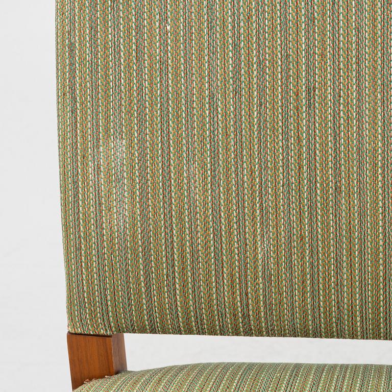 Carl Malmsten, six 'Gustavus' walnut chairs, Åfors, second part of the 20th Century.