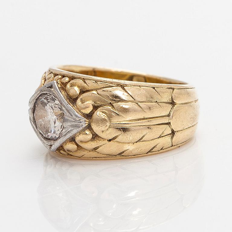 Ring, brilliant cut diamond, 14K gold.