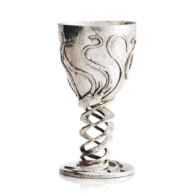 Louis Osman, a large Britannia silver beaker, London 1987.
