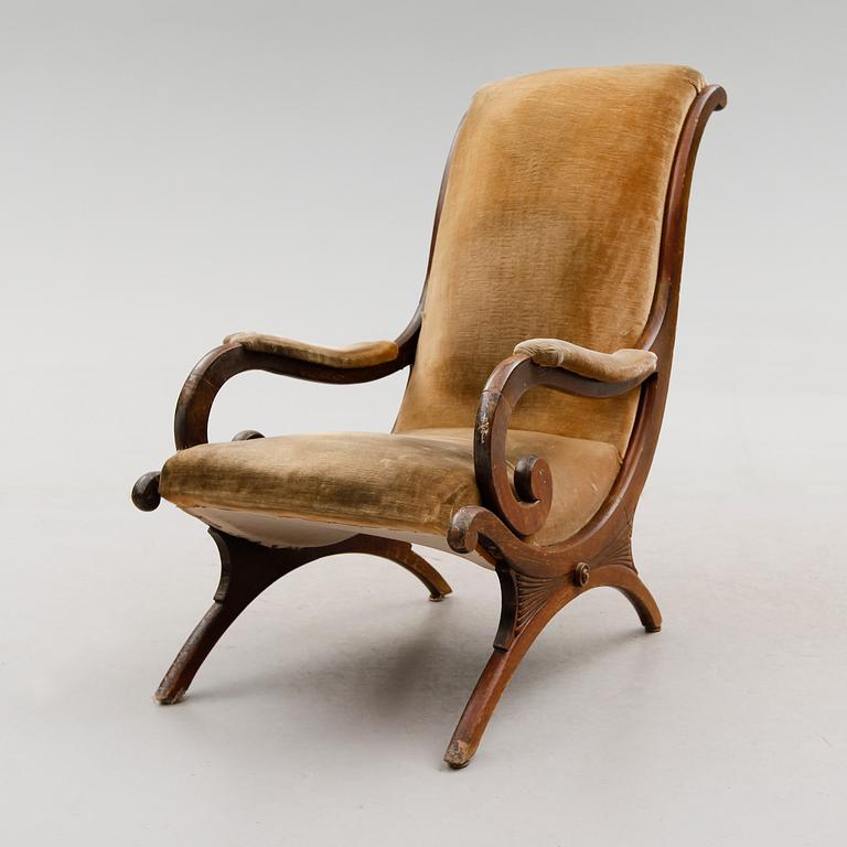 FÅTÖLJ, empirestil, 1800-talets andra hälft.