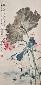 746. A Chinese hanging scroll, ink and color on paper, Ding Baoshu (1866-1936).