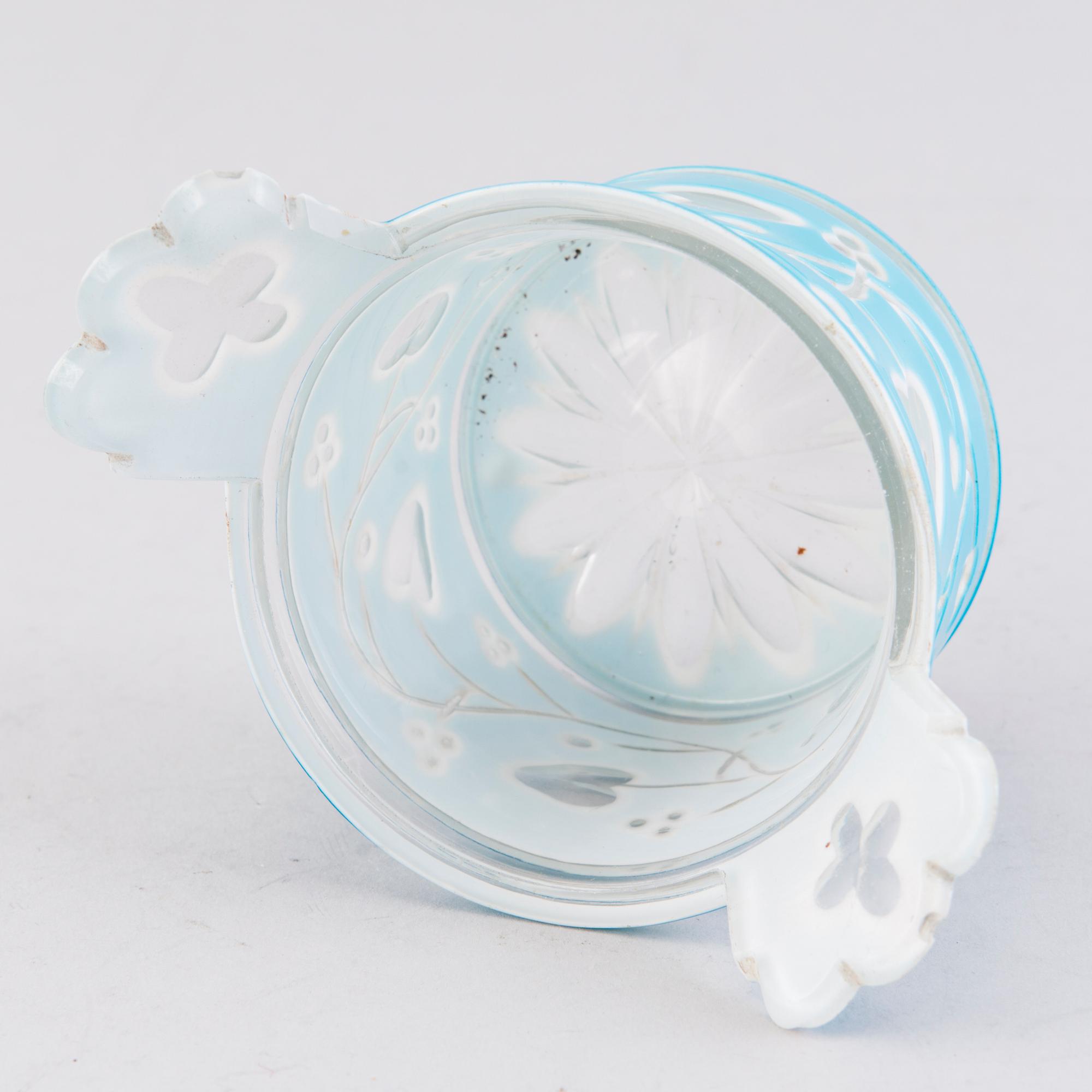 A RUSSIAN SILVER AND GLASS BUTTER DISH, Carl Gustav Ekqvist, Saint Petersburg, 1850s.