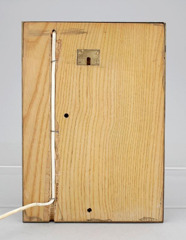 VÄGGLAMPETT, brons, mässing o trä, Hagenauerliknande, 1930/40-tal.