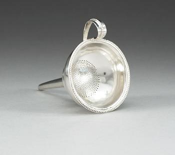 A Swedish 19th century silver wine-funnel, makers mark of Melchior Faust, Gothenburg.