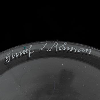 Ingegerd Råman, vinglas, "Bellman", 14 + 6 st, Skrufs Glasbruk, signerade.