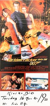 Filmaffisch James Bond "Världen räcker inte till (The world is not enough)" 1999.
