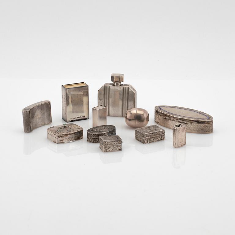 Parti, silver, 11 delar, bl.a. Elon Arenhill, Stockholm, 1960.