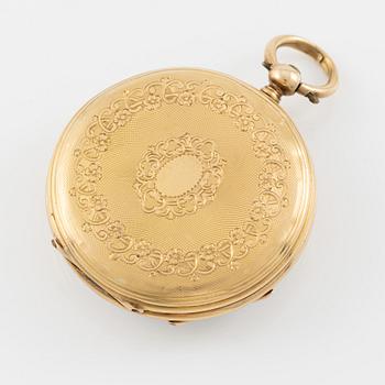Pocket watch, 18K gold, 37 mm.