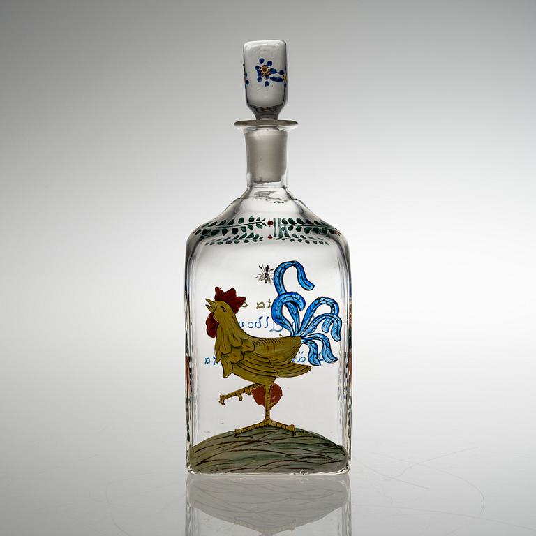 A DECANTER, glass. Karhula Finland 1930s.