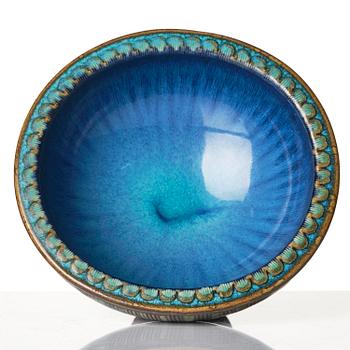 Wilhelm Kåge, skål, "Farsta", stengods, Gustavsbergs Studio 1952.