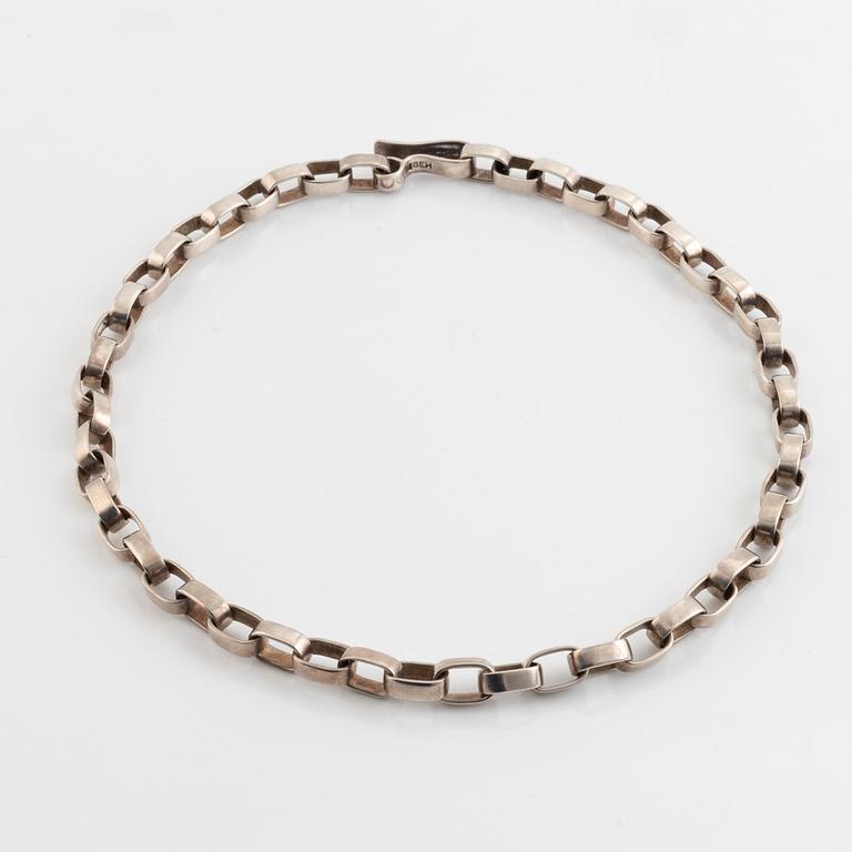 Sven-Erik Högberg, armband samt collier, silver.