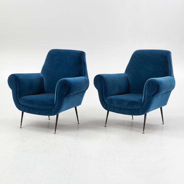 Gigi Radice, a pair of armchairs, Italy 1950s.