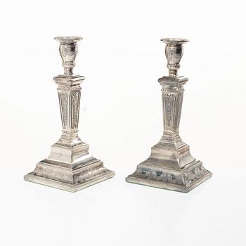 Candlesticks, a pair, sterling silver, import mark of International Bullion & Metal Brokers, London 1979.