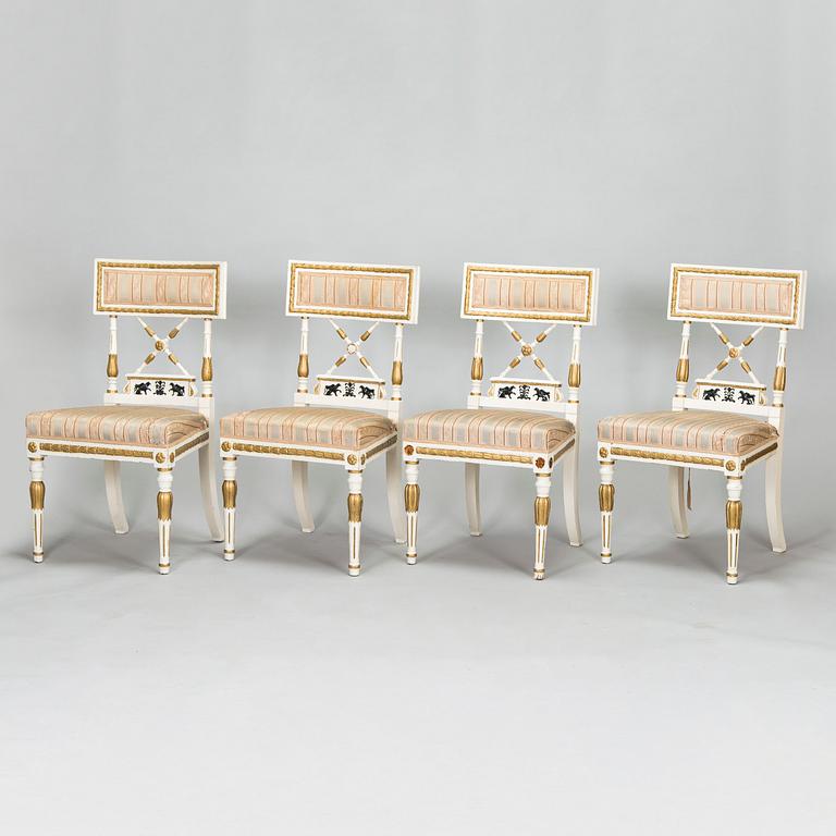 Soffa och fyra stolar, sengustaviansk stil, 1900-talets början.