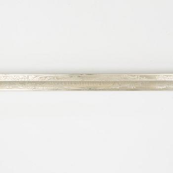Sabel svensk, m/1878-1915 för sjöofficer, med balja.