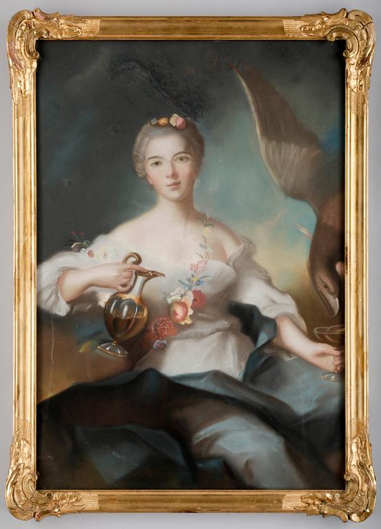 JEAN-MARC NATTIER, efter, pastell, sent 1800-tal.