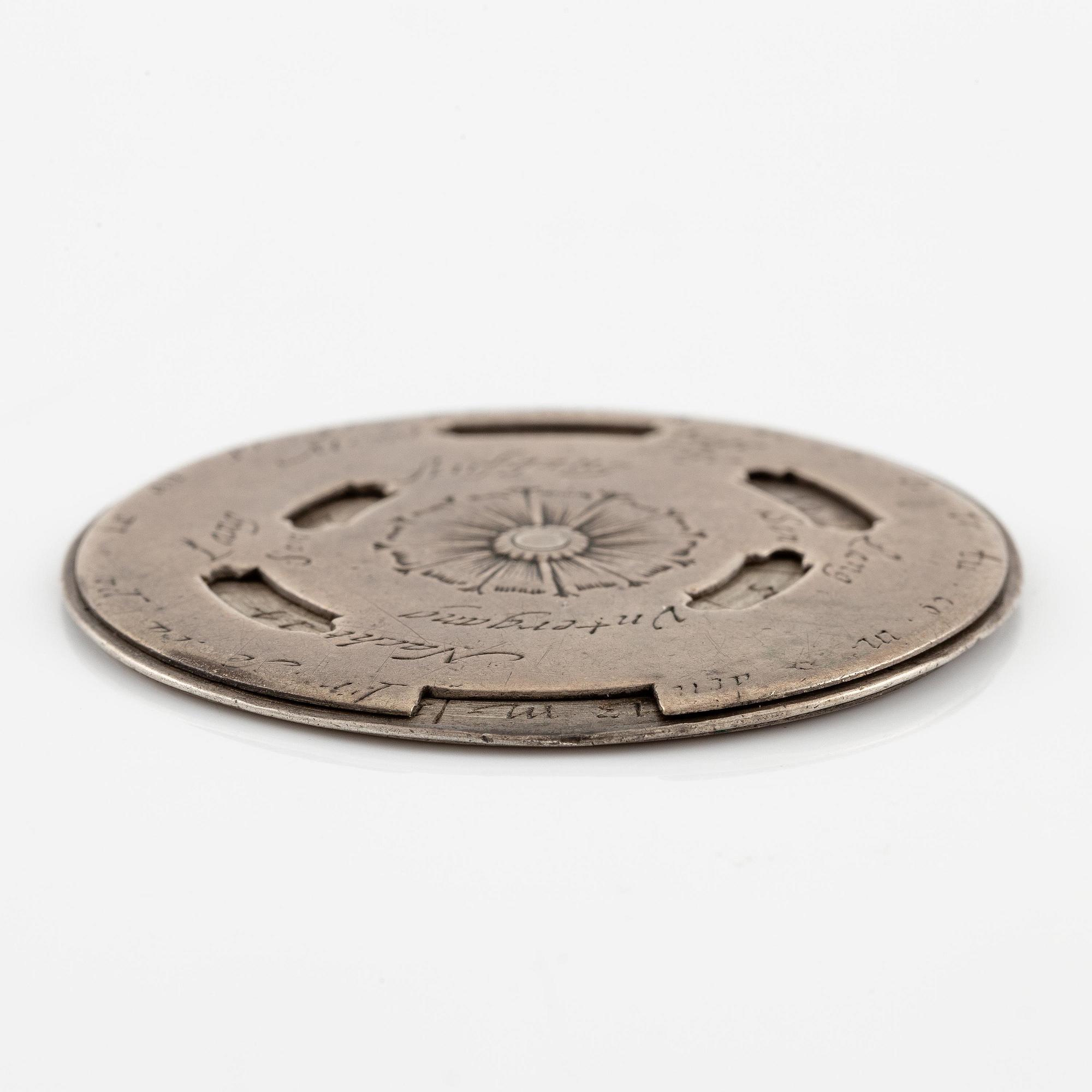 Evighetskalender, silver. Tidigt 1700-tal, troligen Augsburg. Barock.