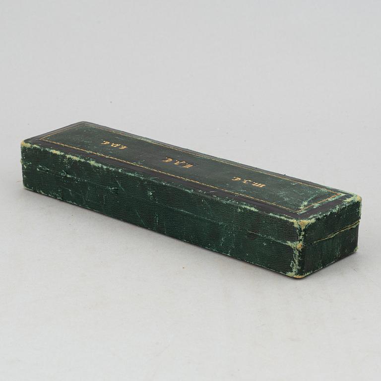 A Finnish silver cutery travel set, 19th century.