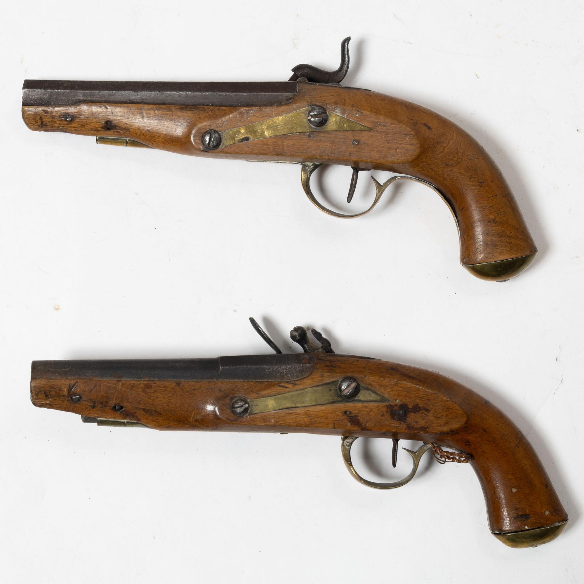 Flintlåspistol och slaglåspistol, Sverige, 1800-tal.