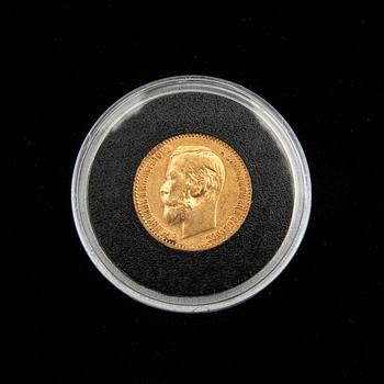 Guldmynt, Ryssland, Nikolaj II, 5 rubel 1900..