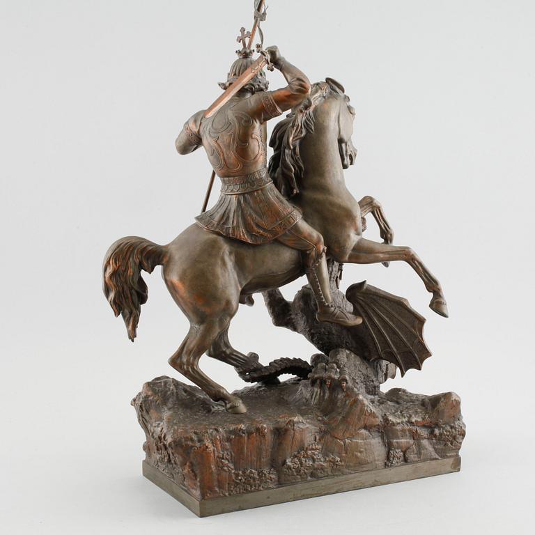 UNKNOWN ARTIST, sculpture, patinated metal, signed A Meves, Berlin, Deponirt, beginning of 20th century.