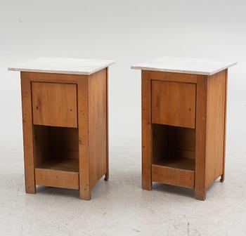 Bedside tables, a pair, Art Nouveau, early 20th century.