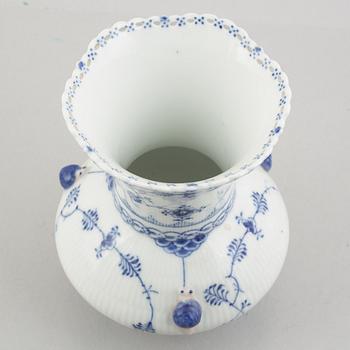 A 'Blue Fluted Full Lace' /'Musselmalet' porcelain vase, Royal Copenhagen, model 1197, 1941.