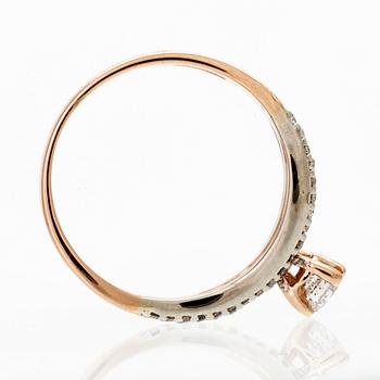 Ring 18K guld brilliant-cut diamonds approx 0,50 ct in total, size 57.