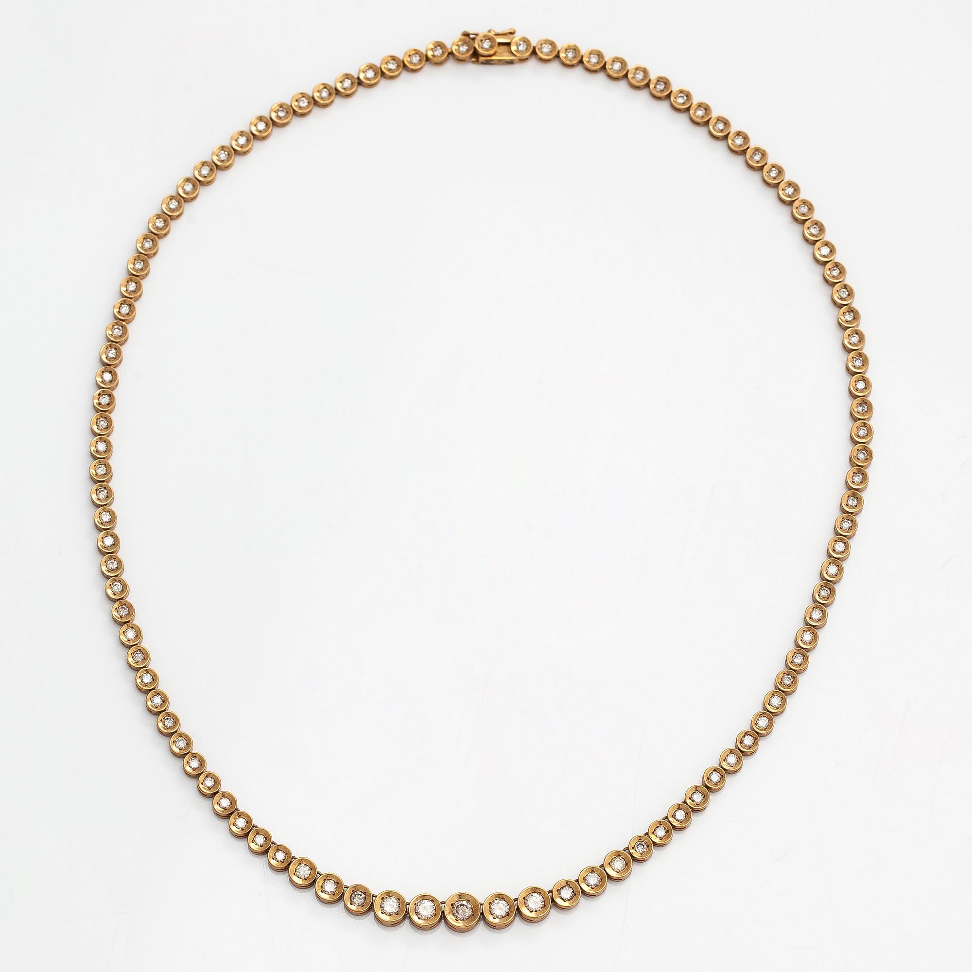 Collier, briljantslipade diamanter, 18K guld.