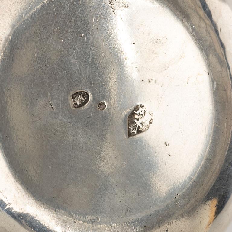 A French silver tastevin, mid-19th Century.