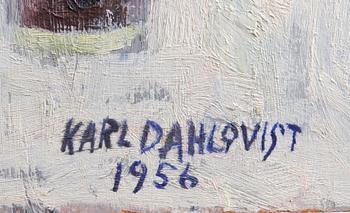 DAHLQVIST, KARL. Olja på pannå. Sign o dat 1956.
