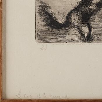 MARC CHAGALL, efter etsning,s ignerad i plåten samt med blyerts, 1927-30.