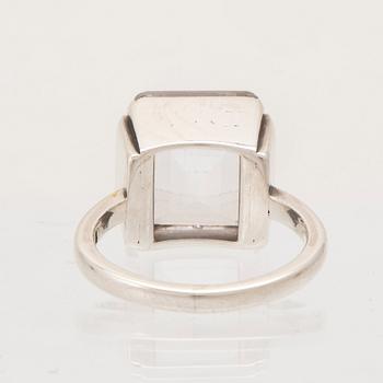 Wiwen Nilsson, ring sterling silver med trappslipad sten, Lund 1949.