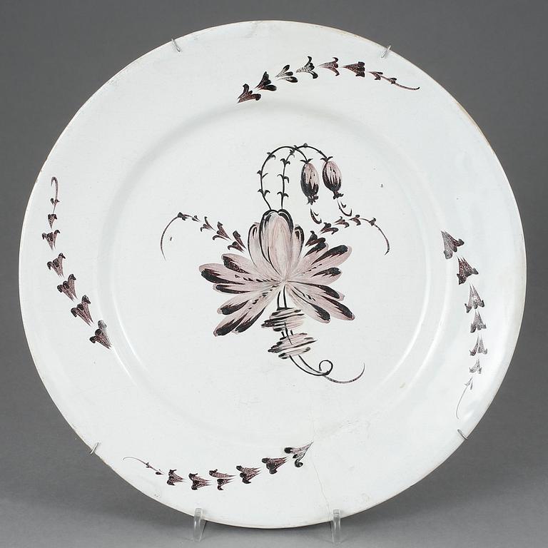 TALLRIK, fajans, Marieberg, 1700-tal.