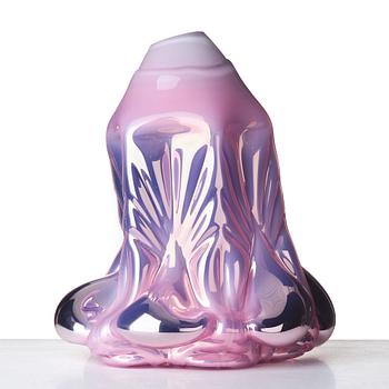 Hanna Hansdotter, a "Dripping print" glass sculpture, The Glass Factory, Boda Glasbruk, Sweden 2018.