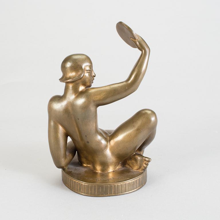 A Nils Fougstedt bronze figurine. Signed.