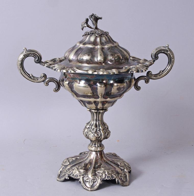 SOCKERSKÅL, nysilver, 1800/1900-tal.