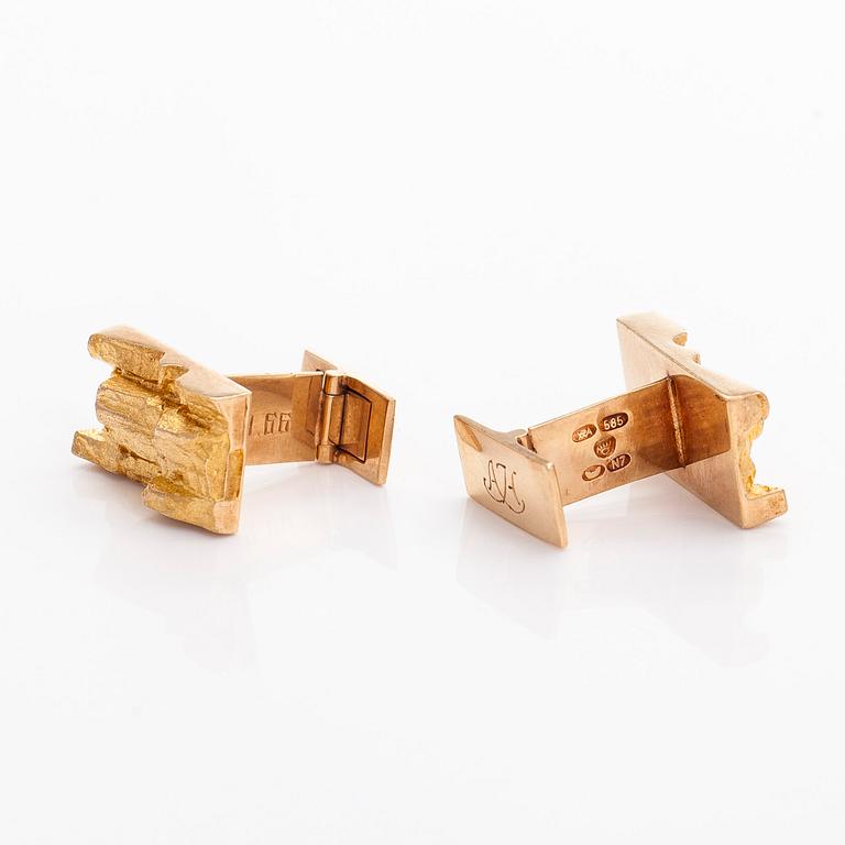 Björn Weckström, cufflinks, "Kultaraanu", 14K gold, Lapponia 1966.