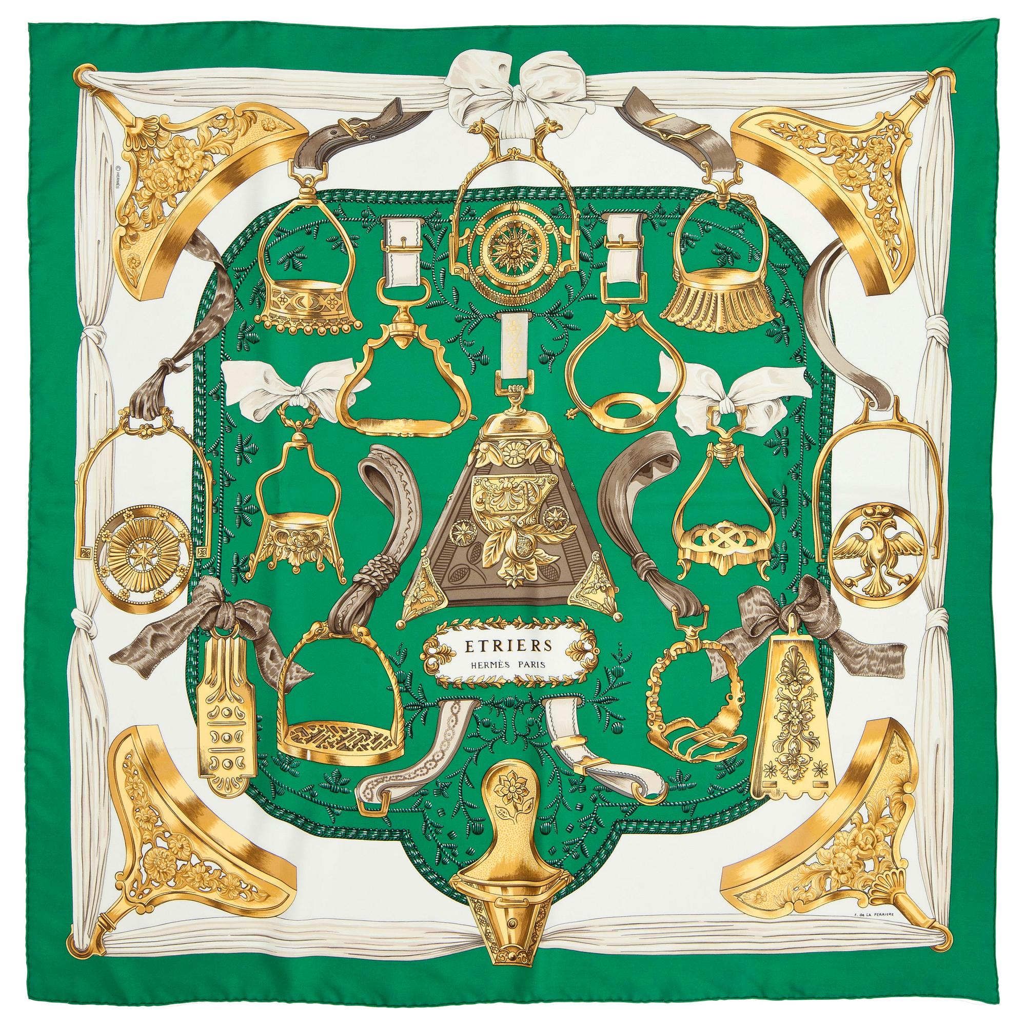 HERMÈS, scarf, "Etriers".